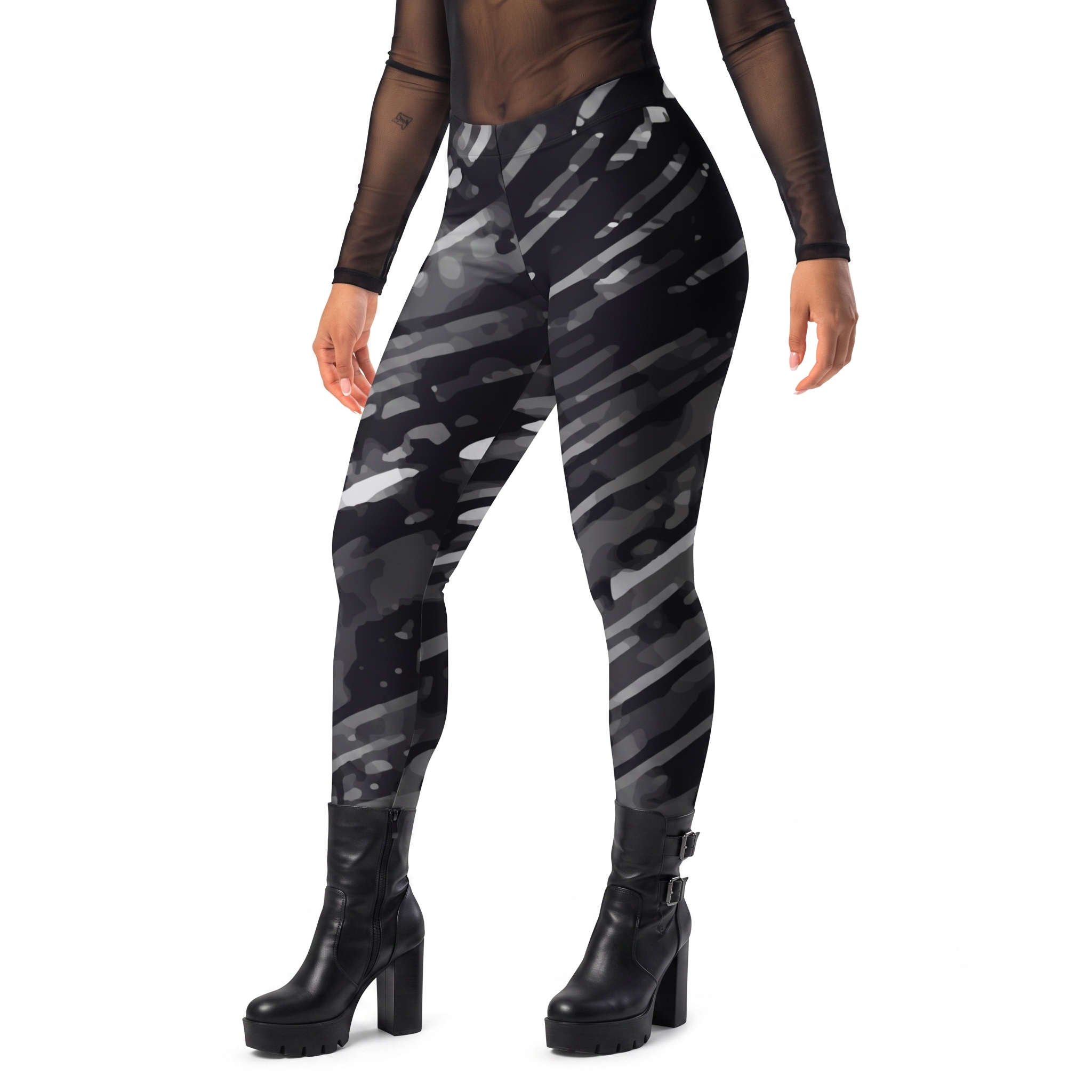 Vortex Black & White Alt Fashion Leggings